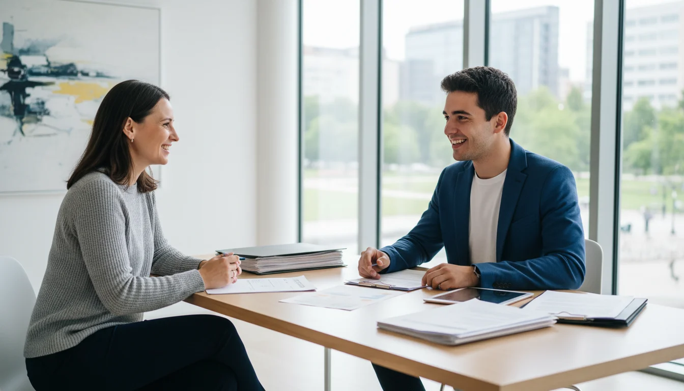 Jeune personne en entretien avec un conseiller Mission Locale pour une immersion professionnelle PMSMP