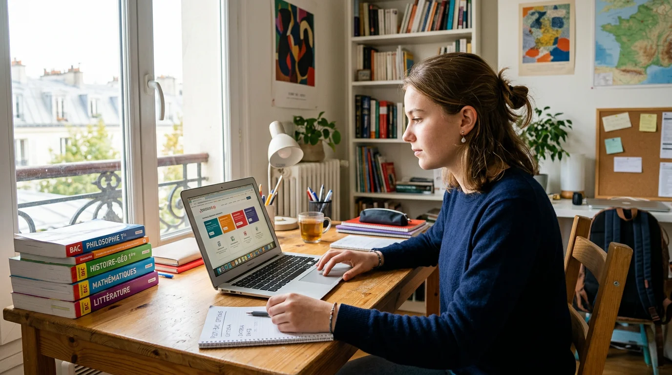 Élève utilisant un ordinateur pour rechercher des formations sur Parcoursup