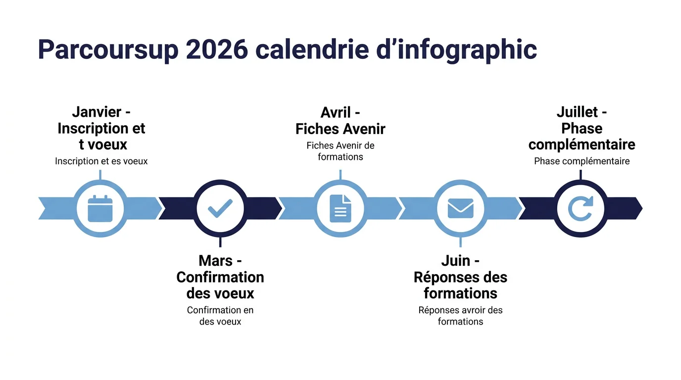 Calendrier Parcoursup 2026 avec les dates clés de la procédure