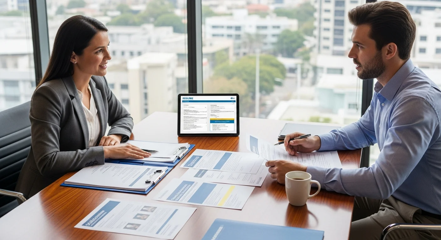 Discussion entre un salarié et un responsable RH sur les options de reconversion professionnelle