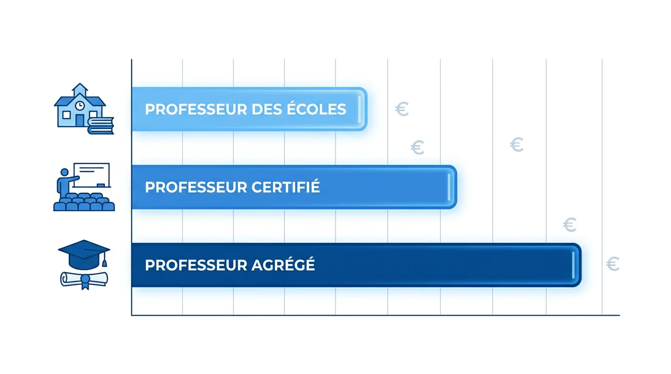 Comparaison des salaires entre professeur des écoles, certifié et agrégé