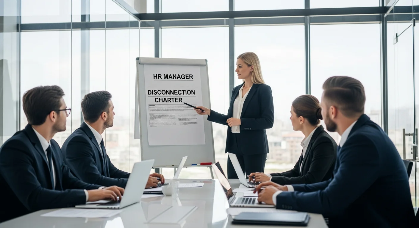 Réunion équipe présentation charte de déconnexion
