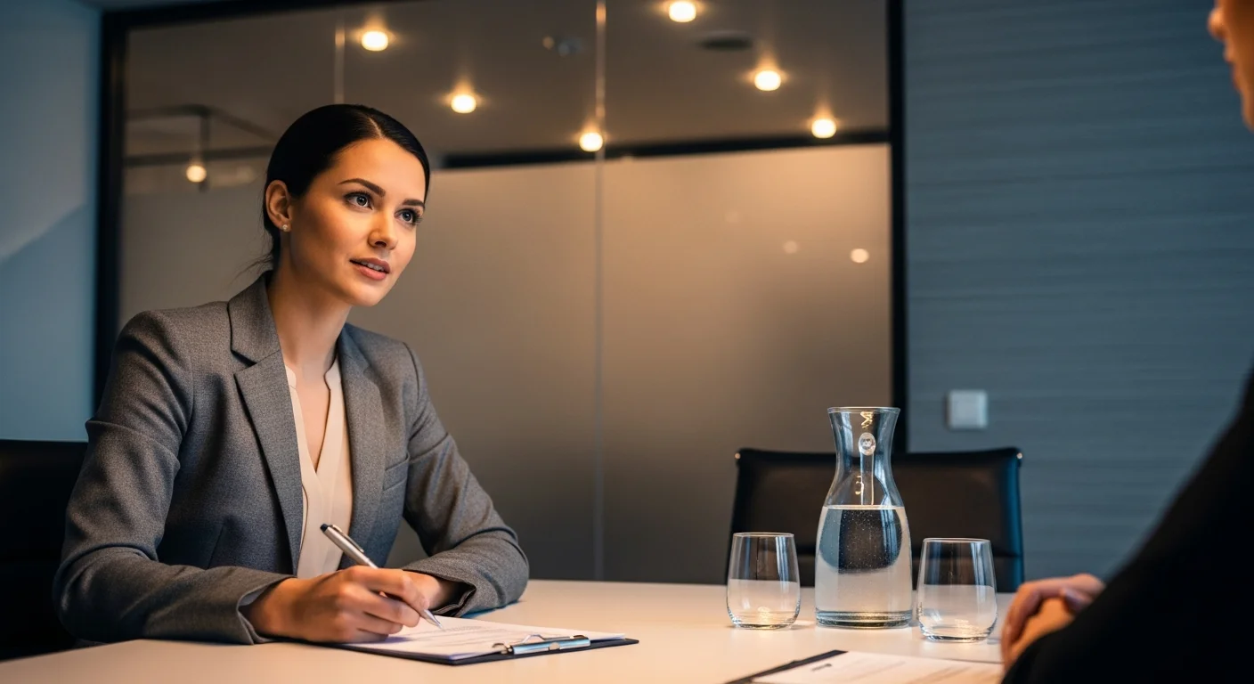 Recruteur attentif prenant des notes pendant un entretien d'embauche