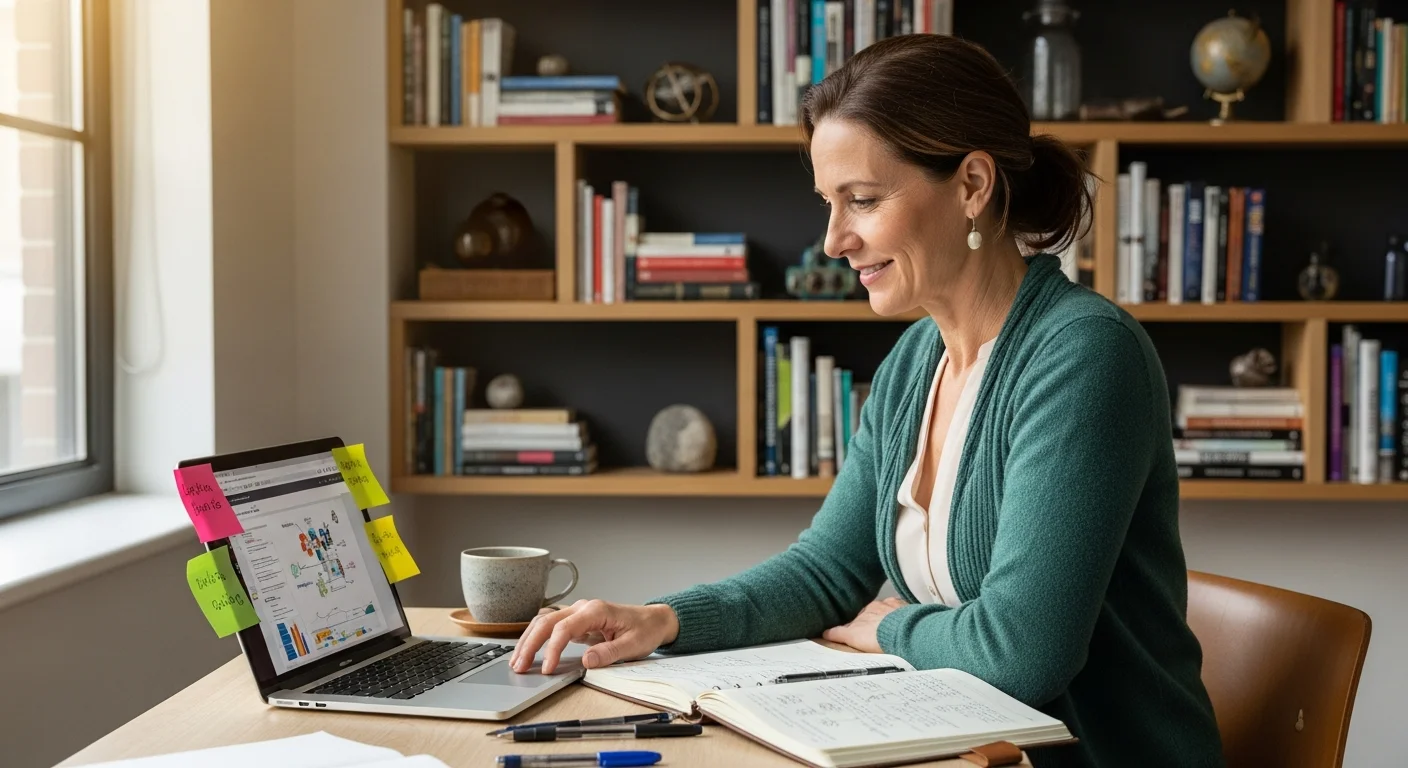 Personne de 40 ans en formation dans un espace de coworking moderne