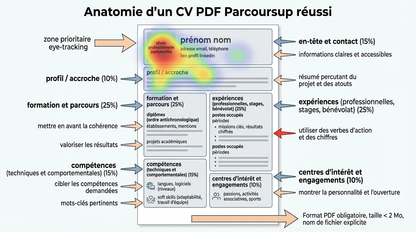 Anatomie d'un CV PDF Parcoursup réussi
