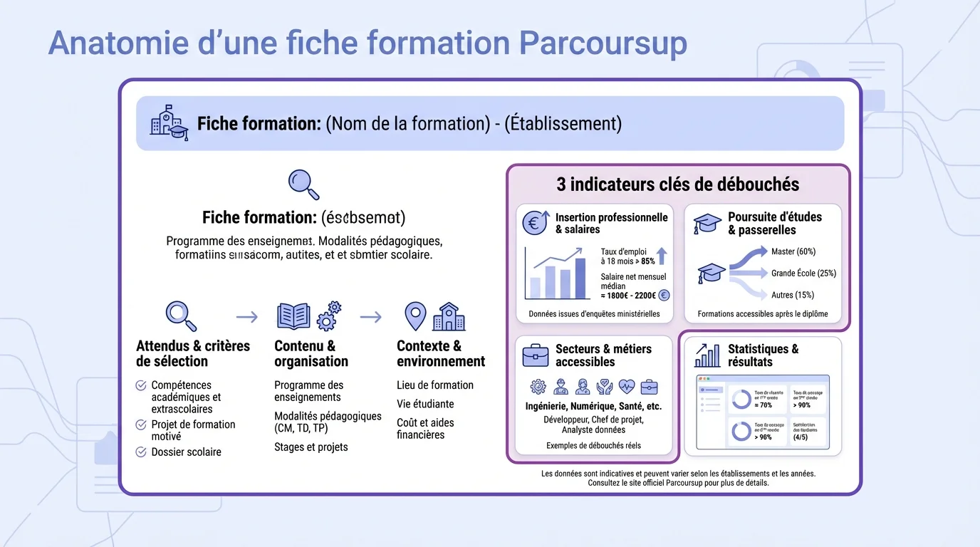 Anatomie d'une fiche formation Parcoursup
