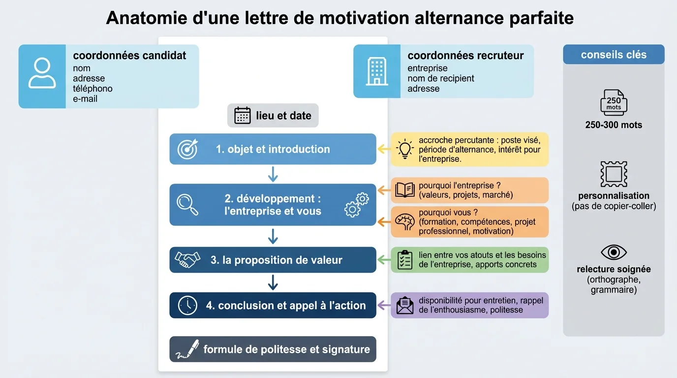 Anatomie d'une lettre de motivation alternance parfaite