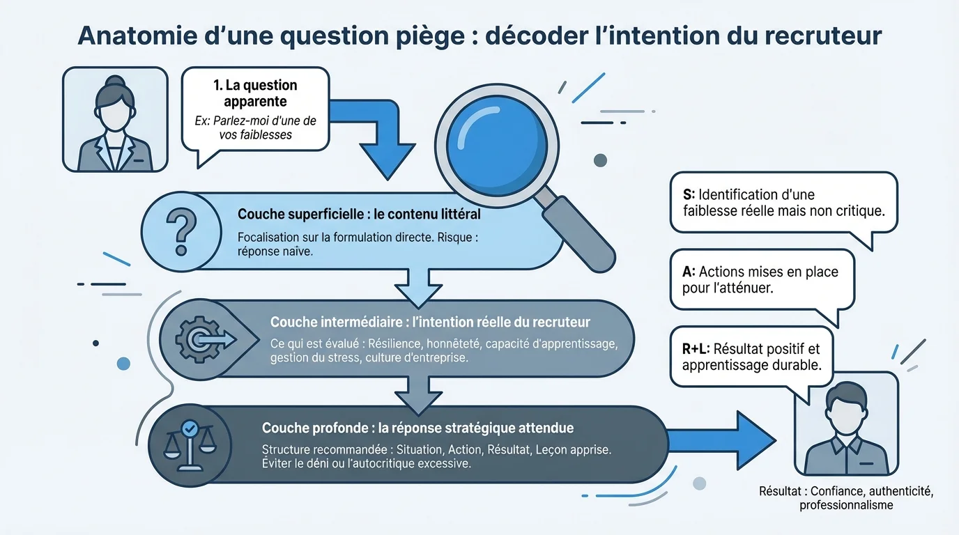 Anatomie d'une question piège : décoder l'intention du recruteur
