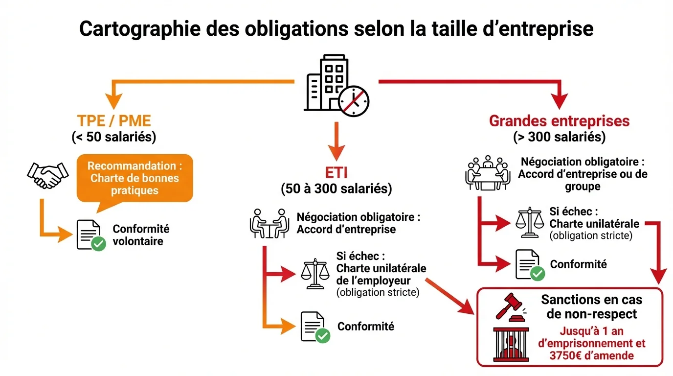 Cartographie des obligations selon la taille d'entreprise