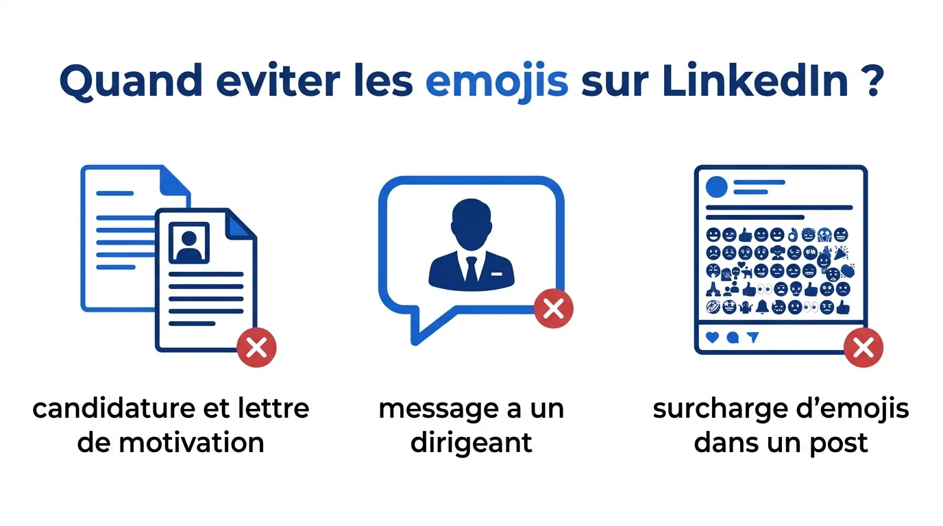 Trois situations professionnelles où éviter les emojis sur LinkedIn