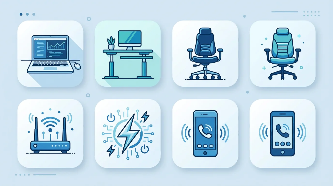 Illustration des équipements et frais de télétravail couverts par l'indemnité