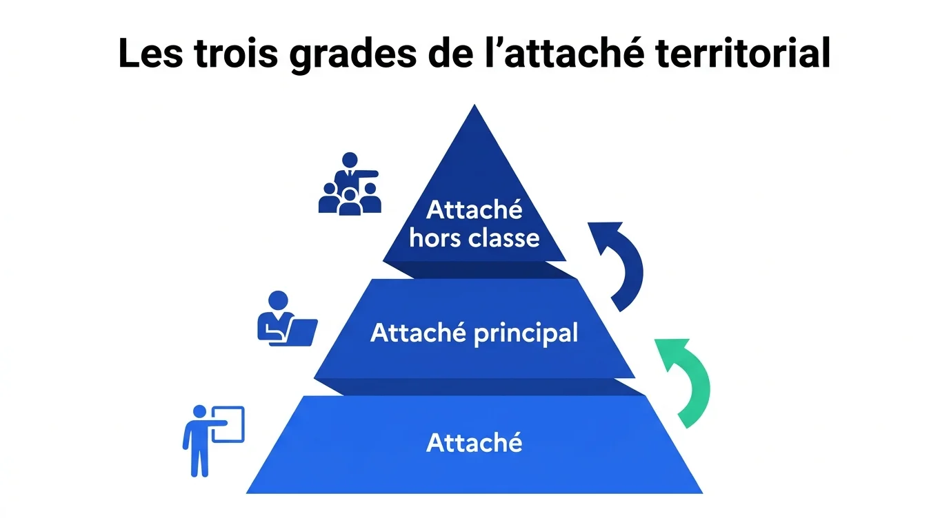 Les trois grades de l'attaché territorial