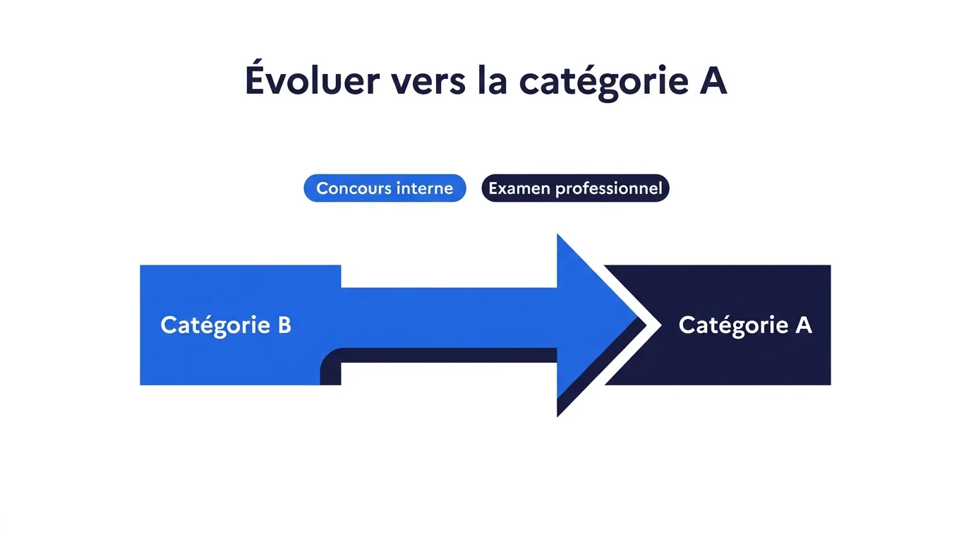 Passerelle d'évolution de la catégorie B vers la catégorie A par concours interne ou examen professionnel