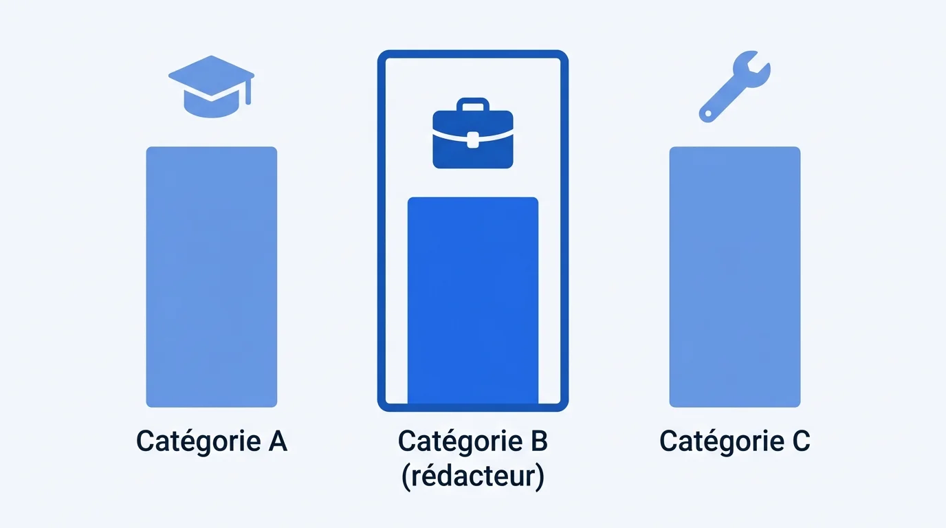 Comparatif des catégories A, B et C de la fonction publique territoriale