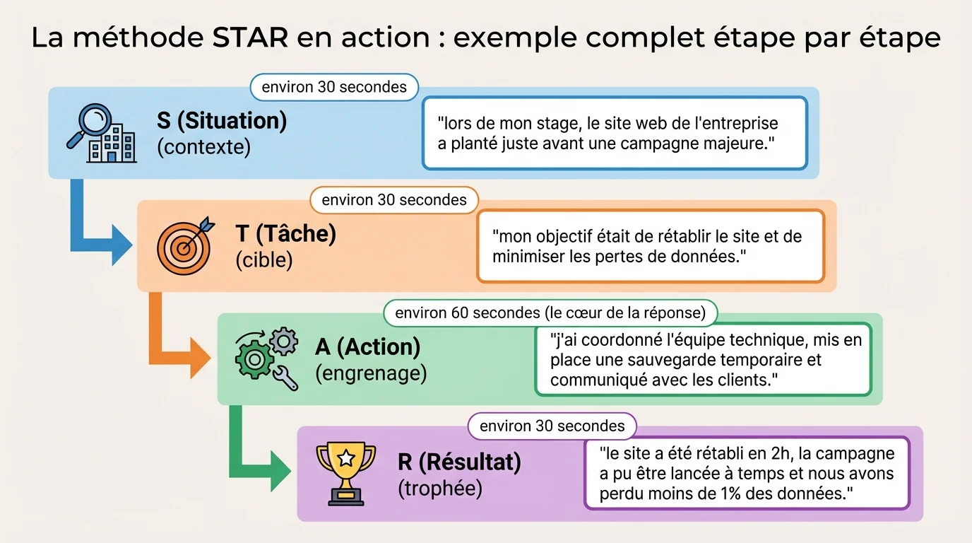 La méthode STAR en action : exemple complet étape par étape