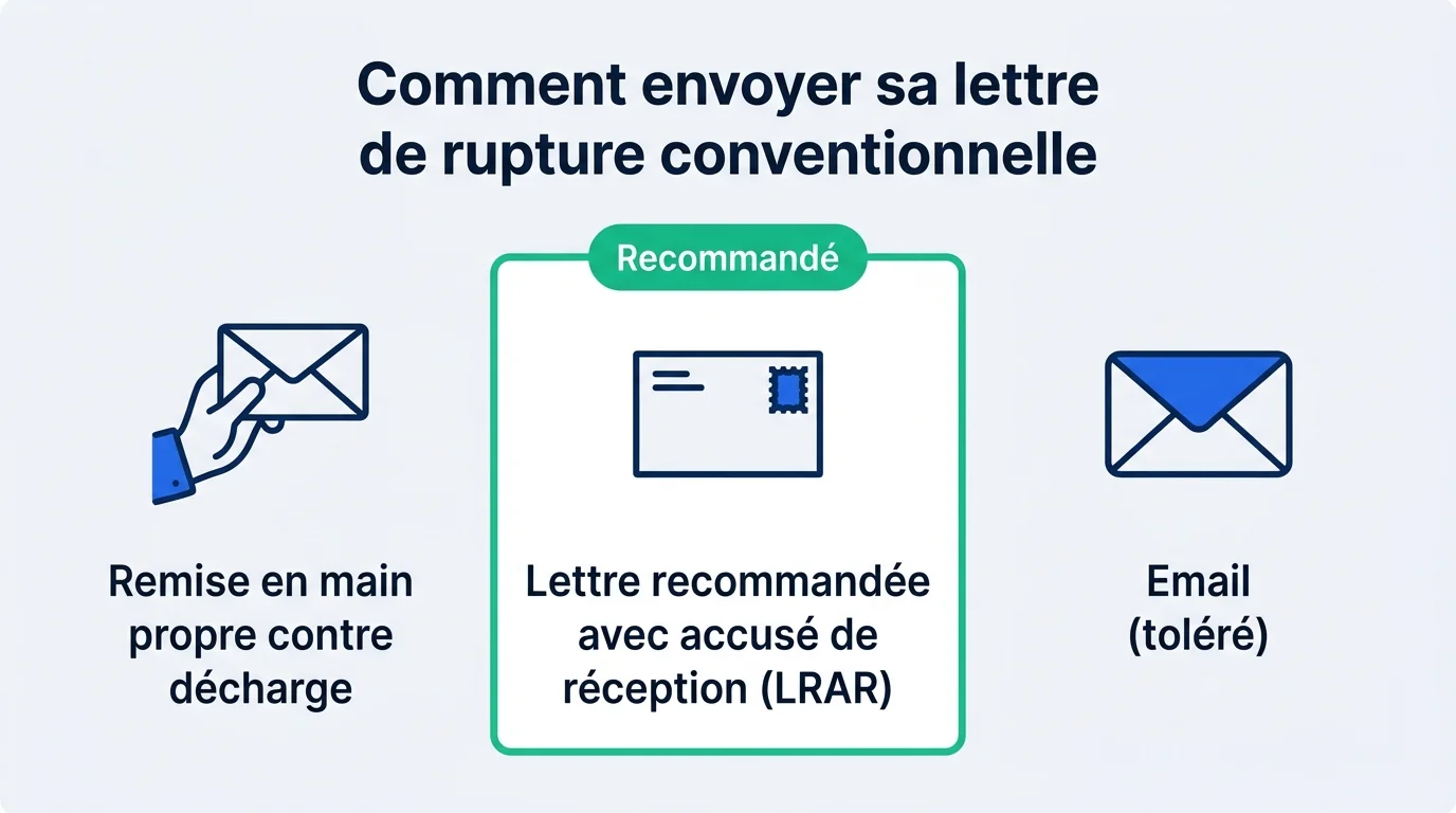 Trois façons d'envoyer sa lettre de rupture conventionnelle