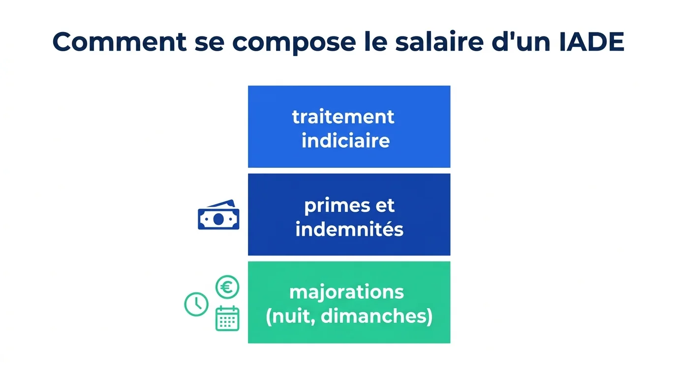 Composition de la rémunération d'un IADE : traitement indiciaire, primes et indemnités