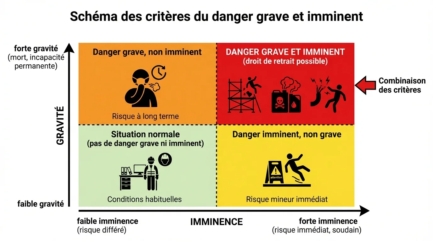 Schéma des critères du danger grave et imminent