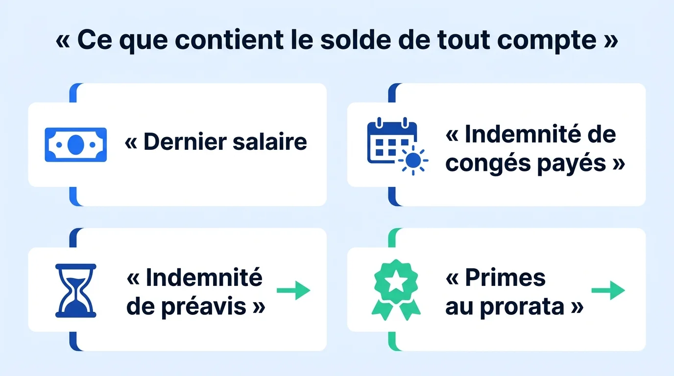 Ce que contient le solde de tout compte